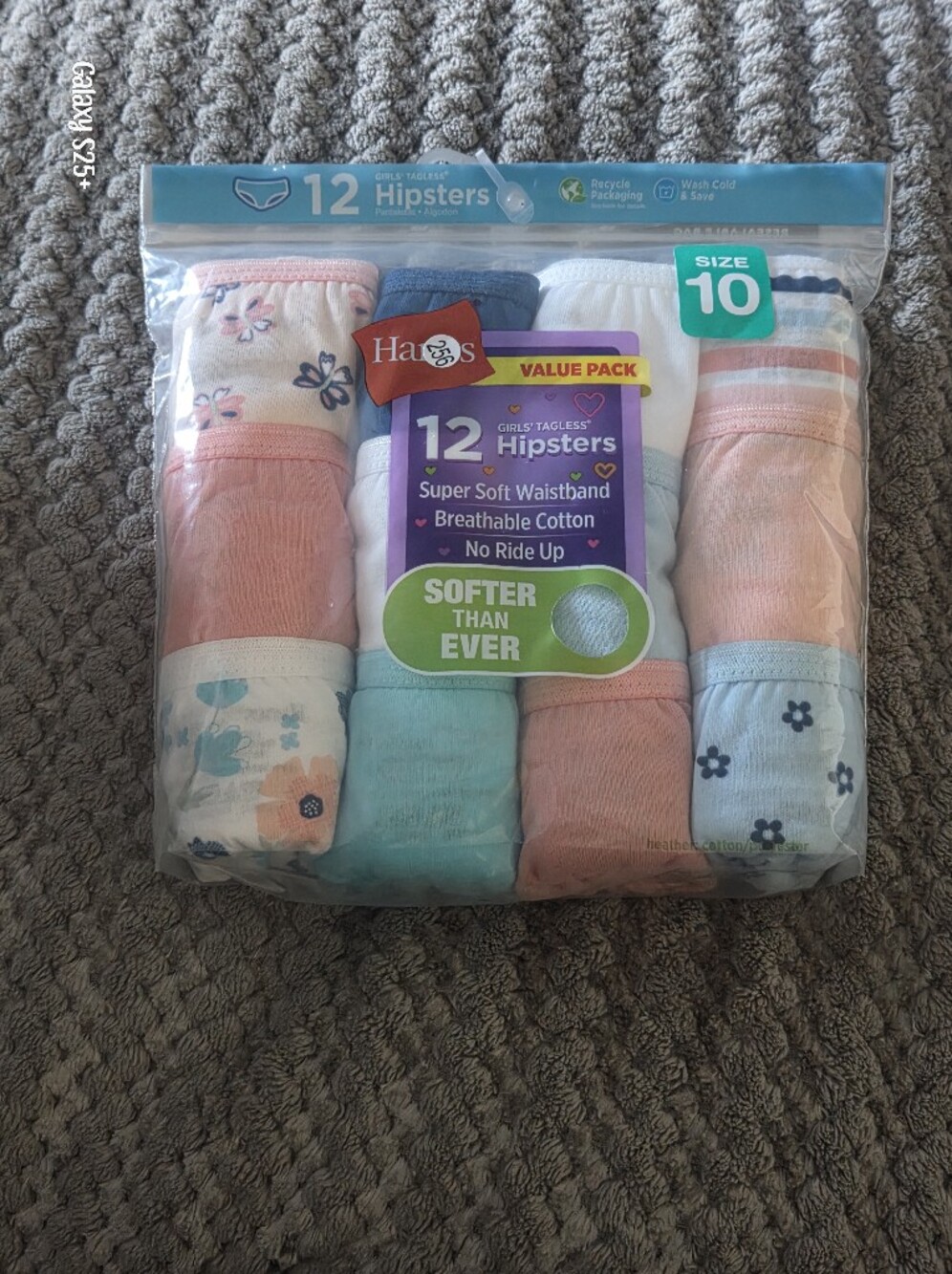 Hanes Girls Hipster Panties - Pastel Pink, Blue, White, Peach